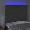 Galvūgalis su LED, tamsiai pilkas, 100x7x118/128cm, aksomas