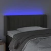 Galvūgalis su LED, tamsiai pilkas, 103x16x78/88cm, aksomas