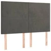 Galvūgalis su LED, tamsiai pilkas, 144x5x118/128cm, aksomas