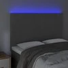Galvūgalis su LED, tamsiai pilkas, 144x5x118/128cm, aksomas