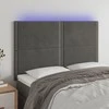 Galvūgalis su LED, tamsiai pilkas, 144x5x118/128cm, aksomas