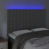 Galvūgalis su LED, tamsiai pilkas, 144x5x118/128cm, aksomas