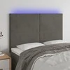 Galvūgalis su LED, tamsiai pilkas, 144x5x118/128cm, aksomas