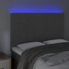 Galvūgalis su LED, tamsiai pilkas, 144x5x118/128cm, aksomas