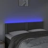 Galvūgalis su LED, tamsiai pilkas, 144x5x78/88cm, aksomas