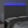 Galvūgalis su LED, tamsiai pilkas, 144x7x118/128cm, aksomas