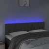 Galvūgalis su LED, tamsiai pilkas, 144x7x78/88cm, aksomas