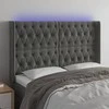 Galvūgalis su LED, tamsiai pilkas, 147x16x118/128cm, aksomas