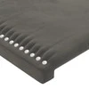 Galvūgalis su LED, tamsiai pilkas, 147x16x118/128cm, aksomas