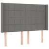Galvūgalis su LED, tamsiai pilkas, 147x16x118/128cm, audinys