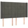 Galvūgalis su LED, tamsiai pilkas, 147x16x118/128cm, aksomas