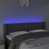 Galvūgalis su LED, tamsiai pilkas, 147x16x78/88cm, aksomas