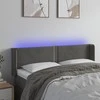 Galvūgalis su LED, tamsiai pilkas, 147x16x78/88cm, aksomas