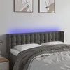 Galvūgalis su LED, tamsiai pilkas, 147x16x78/88cm, aksomas