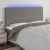 Galvūgalis su LED, tamsiai pilkas, 160x5x118/128cm, audinys