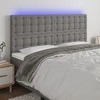 Galvūgalis su LED, tamsiai pilkas, 160x5x118/128cm, audinys