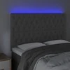 Galvūgalis su LED, tamsiai pilkas, 160x7x118/128cm, aksomas