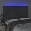 Galvūgalis su LED, tamsiai pilkas, 160x7x118/128cm, audinys