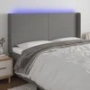 Galvūgalis su LED, tamsiai pilkas, 163x16x118/128cm, audinys
