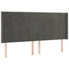 Galvūgalis su LED, tamsiai pilkas, 163x16x118/128cm, aksomas