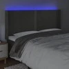 Galvūgalis su LED, tamsiai pilkas, 163x16x118/128cm, aksomas