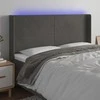 Galvūgalis su LED, tamsiai pilkas, 163x16x118/128cm, aksomas