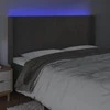 Galvūgalis su LED, tamsiai pilkas, 163x16x118/128cm, aksomas