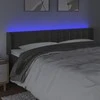 Galvūgalis su LED, tamsiai pilkas, 163x16x78/88cm, aksomas