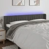 Galvūgalis su LED, tamsiai pilkas, 163x16x78/88cm, aksomas