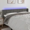 Galvūgalis su LED, tamsiai pilkas, 163x16x78/88cm, aksomas