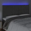 Galvūgalis su LED, tamsiai pilkas, 180x5x118/128cm, aksomas