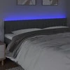 Galvūgalis su LED, tamsiai pilkas, 180x5x78/88cm, audinys
