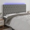 Galvūgalis su LED, tamsiai pilkas, 180x7x118/128cm, audinys