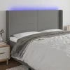 Galvūgalis su LED, tamsiai pilkas, 183x16x118/128cm, audinys