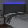 Galvūgalis su LED, tamsiai pilkas, 183x16x118/128cm, audinys