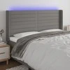 Galvūgalis su LED, tamsiai pilkas, 183x16x118/128cm, audinys