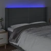 Galvūgalis su LED, tamsiai pilkas, 183x16x118/128cm, audinys