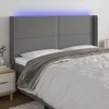 Galvūgalis su LED, tamsiai pilkas, 183x16x118/128cm, audinys