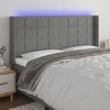 Galvūgalis su LED, tamsiai pilkas, 183x16x118/128cm, audinys