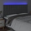 Galvūgalis su LED, tamsiai pilkas, 200x5x118/128cm, audinys