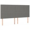 Galvūgalis su LED, tamsiai pilkas, 200x5x118/128cm, audinys
