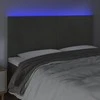 Galvūgalis su LED, tamsiai pilkas, 200x5x118/128cm, aksomas