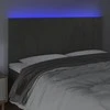 Galvūgalis su LED, tamsiai pilkas, 200x5x118/128cm, aksomas