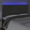 Galvūgalis su LED, tamsiai pilkas, 200x5x118/128cm, aksomas