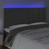 Galvūgalis su LED, tamsiai pilkas, 200x5x118/128cm, aksomas