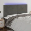 Galvūgalis su LED, tamsiai pilkas, 200x5x118/128cm, aksomas