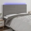Galvūgalis su LED, tamsiai pilkas, 200x5x118/128cm, audinys