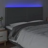 Galvūgalis su LED, tamsiai pilkas, 200x5x118/128cm, audinys