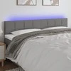 Galvūgalis su LED, tamsiai pilkas, 200x5x78/88cm, audinys