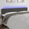 Galvūgalis su LED, tamsiai pilkas, 200x5x78/88cm, aksomas